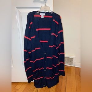 Old navy striped button up cardigan sweater with pockets